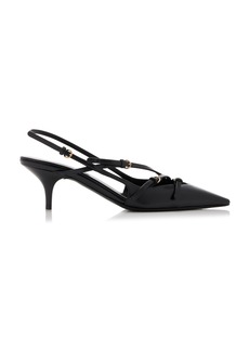 Miu Miu - Leather Slingback Pumps - Black - IT 38 - Moda Operandi