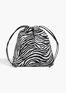 Miu Miu - Leather-trimmed zebra-print canvas pouch - Animal print - OneSize
