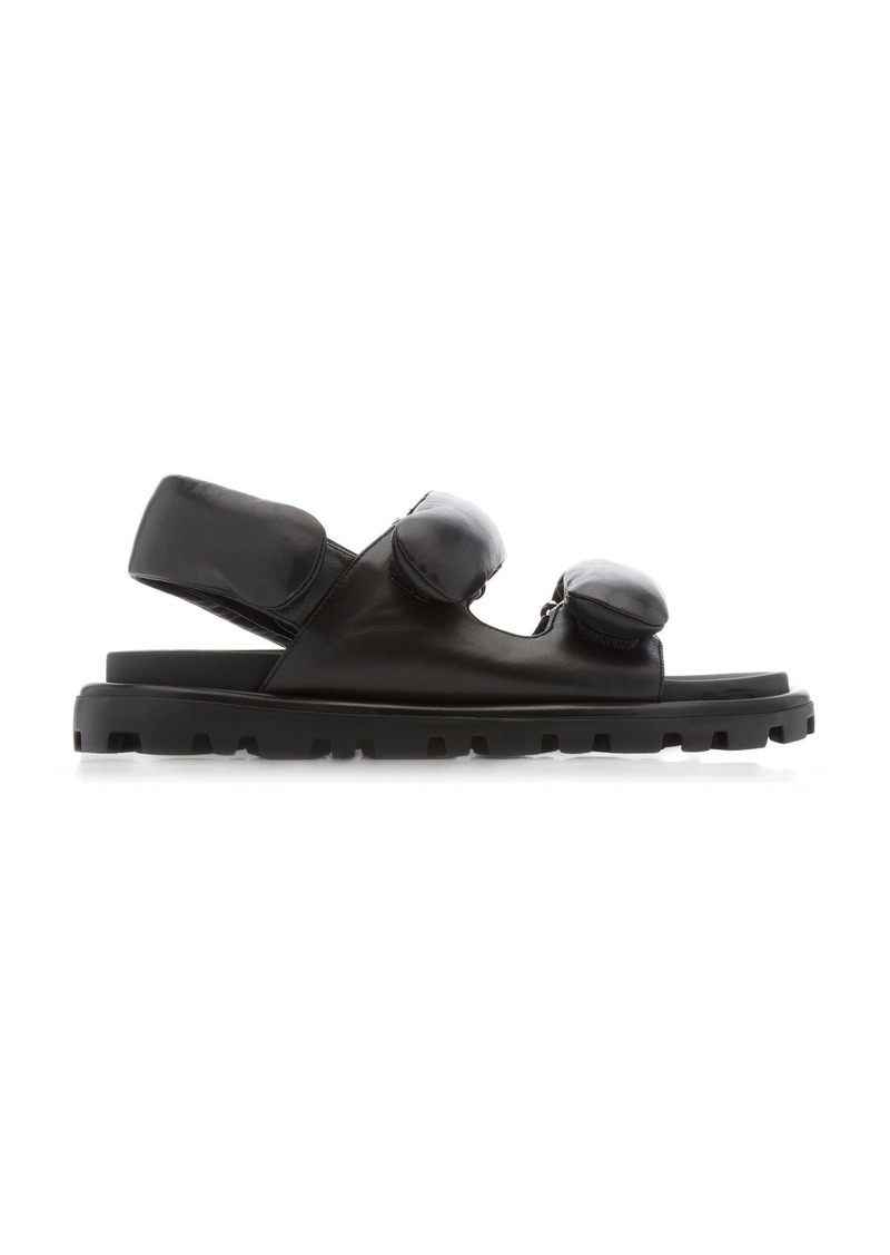 Miu Miu - Lifestyle Puffy Leather Sandals - Black - IT 36 - Moda Operandi