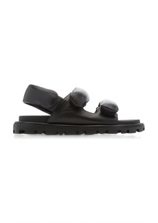 Miu Miu - Lifestyle Puffy Leather Sandals - Black - IT 39 - Moda Operandi