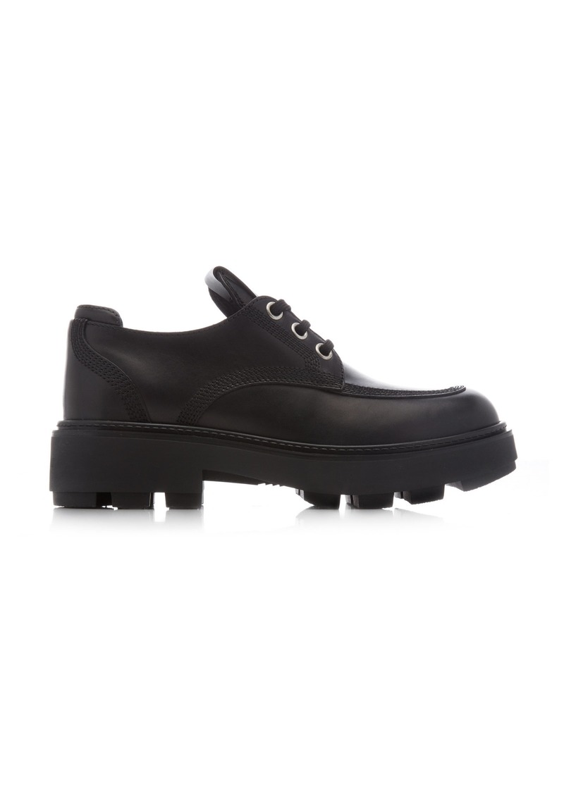 Miu Miu - Logo-Detailed Leather Loafers - Black - IT 36 - Moda Operandi