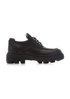 Miu Miu - Logo-Detailed Leather Loafers - Black - IT 38 - Moda Operandi