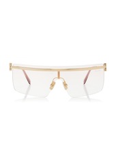 Miu Miu - Mask-Frame Metal Sunglasses - Pink - OS - Moda Operandi