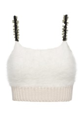 Miu Miu - Mohair Crop Top - White - IT 40 - Moda Operandi