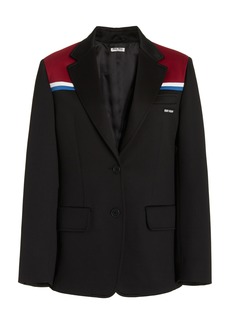 Miu Miu - Notched Collar Fleece Blazer - Black - IT 36 - Moda Operandi