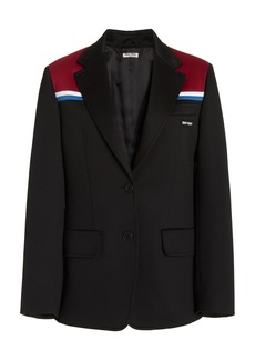 Miu Miu - Notched Collar Fleece Blazer - Black - IT 42 - Moda Operandi
