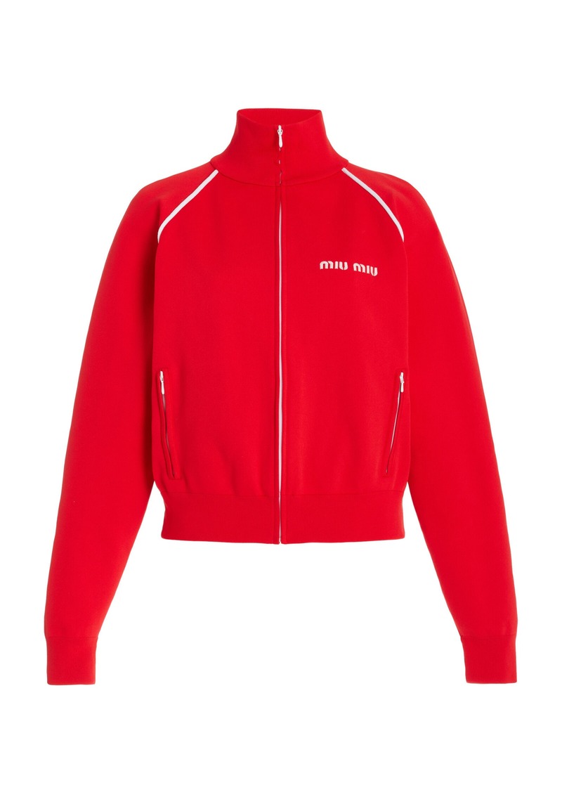 Miu Miu - Nylon Track Jacket - Red - IT 40 - Moda Operandi