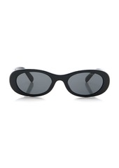 Miu Miu - Oval-Frame Acetate Sunglasses - Black - OS - Moda Operandi