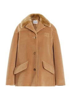 Miu Miu - Oversized Padded Cotton-Corduroy Jacket - Neutral - IT 38 - Moda Operandi