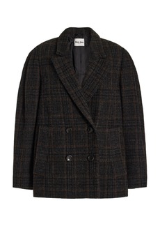 Miu Miu - Oversized Plaid Double-Breasted Blazer - Plaid - IT 40 - Moda Operandi