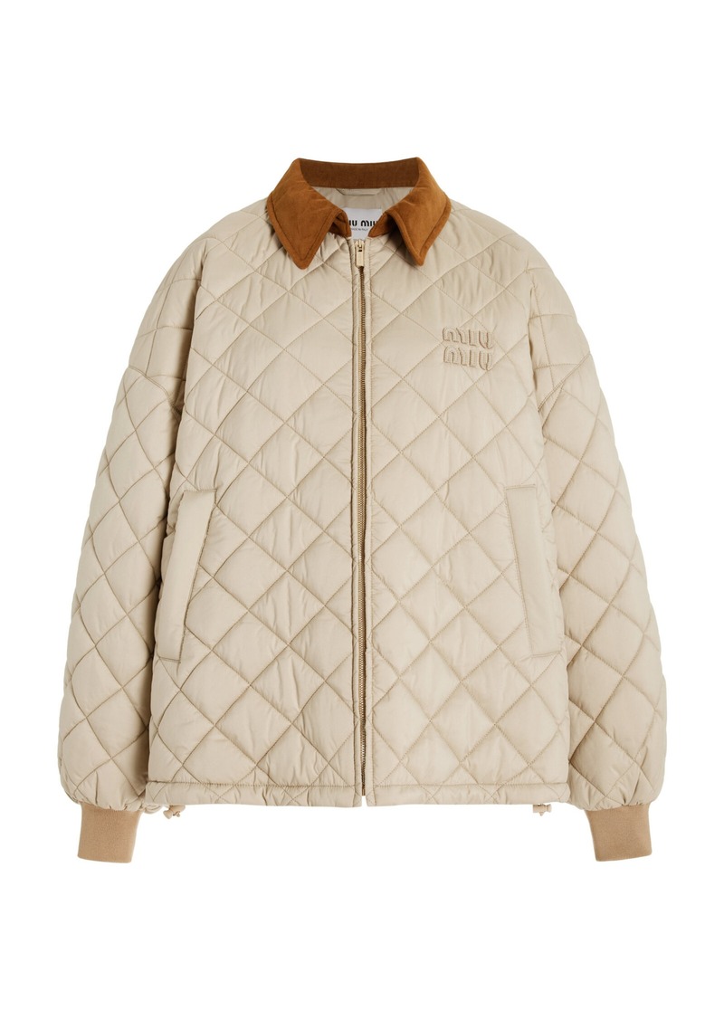 Miu Miu - Oversized Quilted Jacket - Brown - IT 40 - Moda Operandi