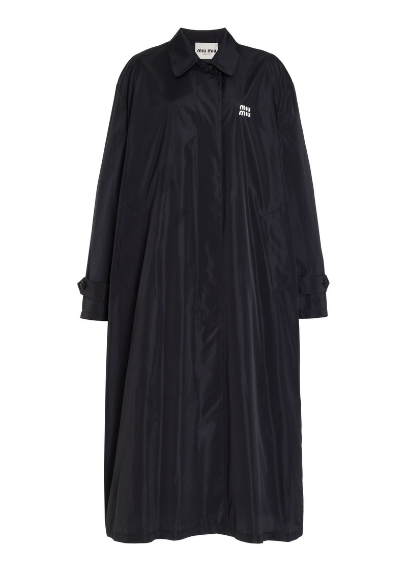 Miu Miu - Oversized Silk Coat - Blue - IT 36 - Moda Operandi