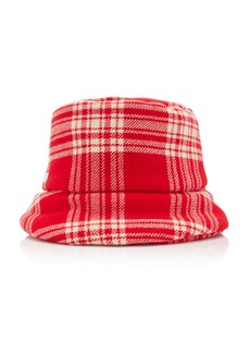 Miu Miu - Padded Plaid Wool-Blend Bucket Hat - Red - S - Moda Operandi