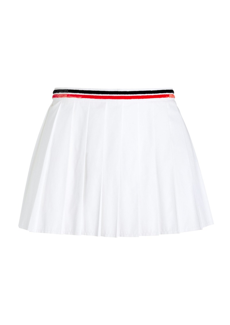 Miu Miu - Pleated Poplin Mini Skirt - White - IT 38 - Moda Operandi