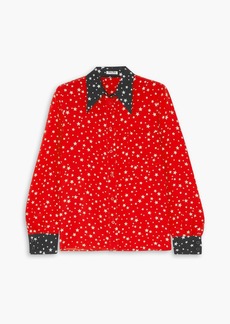 Miu Miu - Printed silk crepe de chine shirt - Red - IT 36