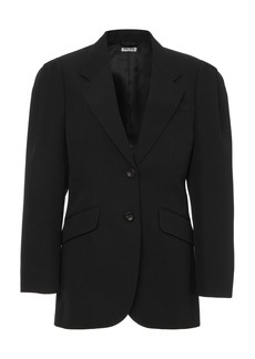 Miu Miu - Puff-Sleeve Wool Blazer - Black - IT 46 - Moda Operandi