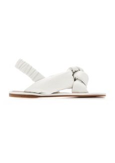 Miu Miu - Puffy Leather Sandals - White - IT 36 - Moda Operandi
