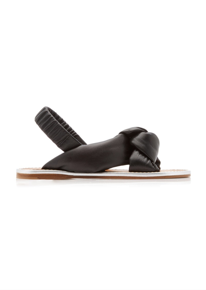 Miu Miu - Puffy Leather Sandals - Black - IT 36 - Moda Operandi