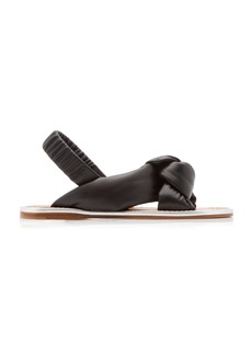 Miu Miu - Puffy Leather Sandals - Black - IT 37 - Moda Operandi