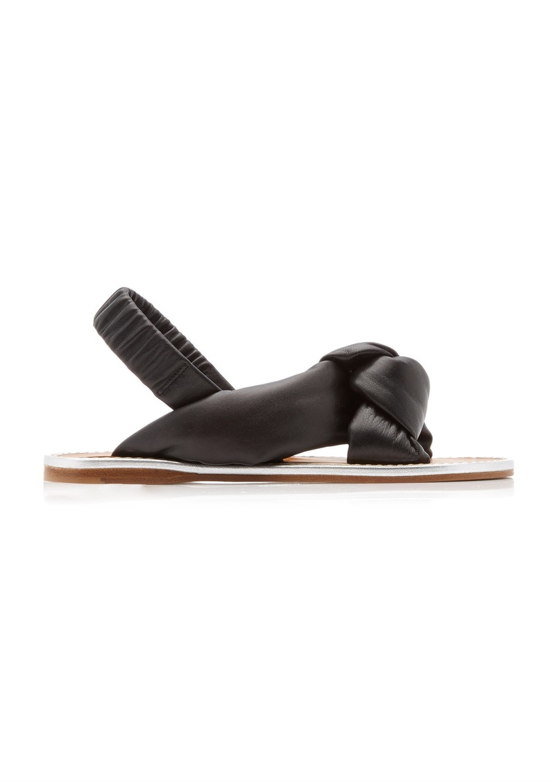 Miu Miu - Puffy Leather Sandals - Black - IT 38 - Moda Operandi