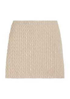 Miu Miu - Quilted Shell Mini Skirt - Neutral - IT 42 - Moda Operandi
