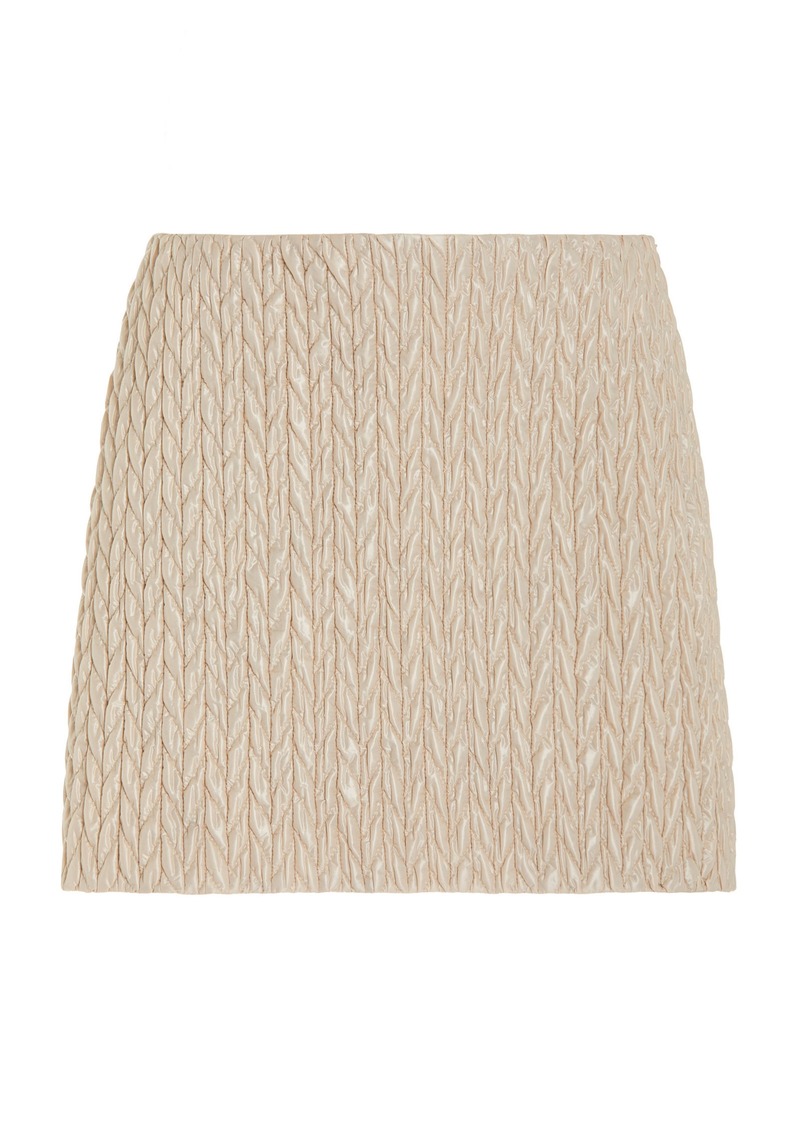 Miu Miu - Quilted Shell Mini Skirt - Neutral - IT 42 - Moda Operandi