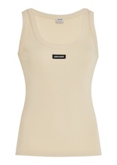 Miu Miu - Ribbed Cotton Tank Top - Neutral - M - Moda Operandi