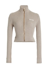 Miu Miu - Ribbed-Knit Cardigan - Neutral - IT 40 - Moda Operandi