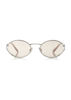 Miu Miu - Round-Frame Metal Sunglasses - Silver - OS - Moda Operandi