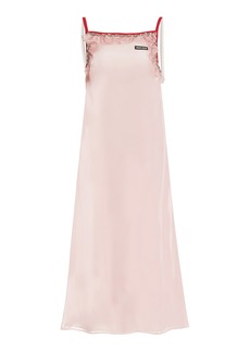 Miu Miu - Ruffle-Trimmed Voile Slip Dress - Pink - IT 36 - Moda Operandi