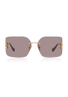 Miu Miu - Runway Rimless Square Metal Sunglasses - Pink - OS - Moda Operandi
