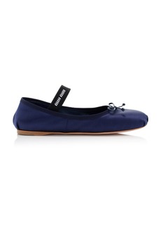 Miu Miu - Satin Ballet Flats - Blue - IT 37.5 - Moda Operandi