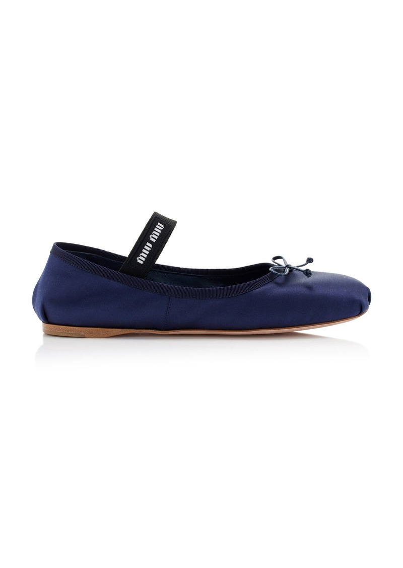 Miu Miu - Satin Ballet Flats - Blue - IT 36 - Moda Operandi