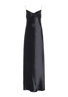 Miu Miu - Satin Bustier Maxi Dress - Black - IT 40 - Moda Operandi