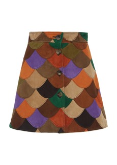 Miu Miu - Scalloped Patchwork Skirt  - Multi - IT 36 - Moda Operandi