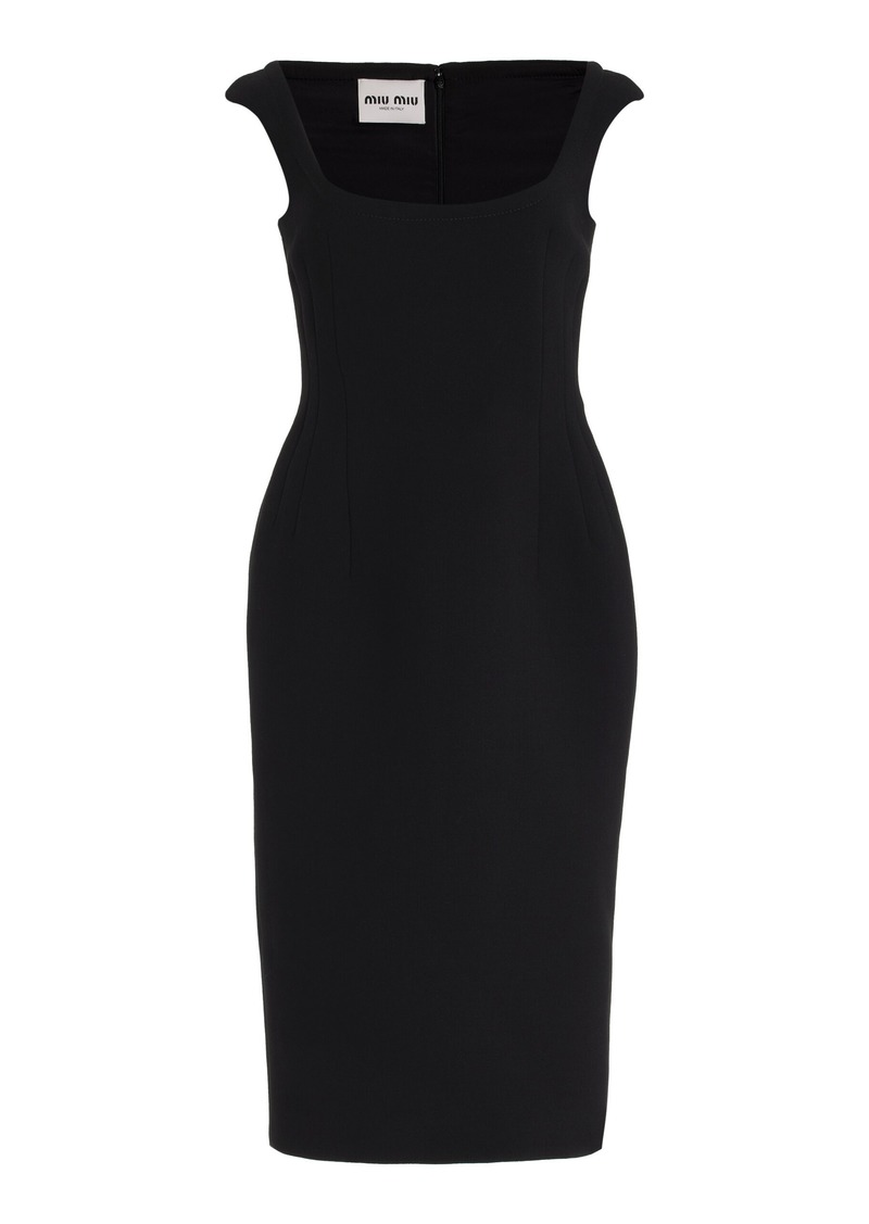 Miu Miu - Sculpted Cashmere Midi Dress - Black - IT 36 - Moda Operandi