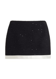 Miu Miu - Sequined-Tweed Mini Skirt - Black - IT 40 - Moda Operandi