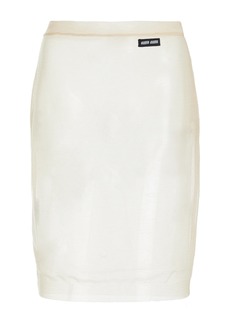 Miu Miu - Sheer Nylon Midi Skirt - Neutral - IT 36 - Moda Operandi