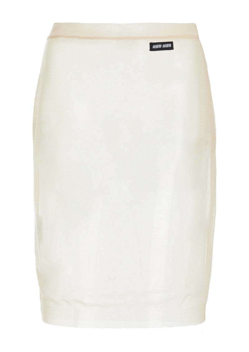 Miu Miu - Sheer Nylon Midi Skirt - Neutral - IT 36 - Moda Operandi