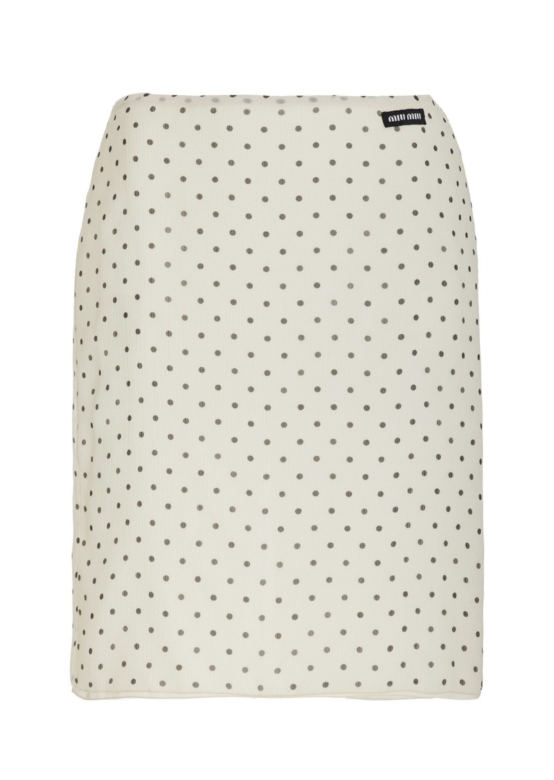 Miu Miu - Silk Chiffon Midi Skirt - Black/white - IT 40 - Moda Operandi