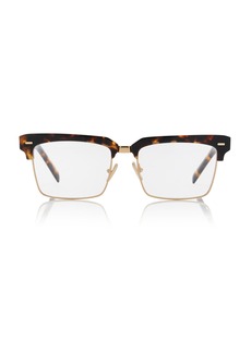 Miu Miu - Square-Frame Acetate Glasses - Brown - OS - Moda Operandi