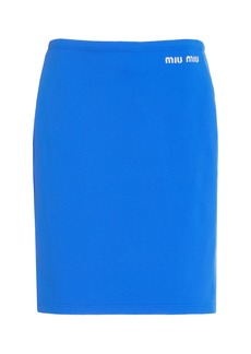 Miu Miu - Stretch-Nylon Midi Skirt - Blue - IT 40 - Moda Operandi