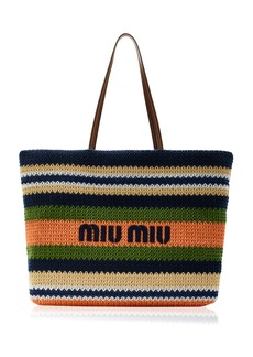 Miu Miu - Striped Raffia Tote Bag - Multi - OS - Moda Operandi