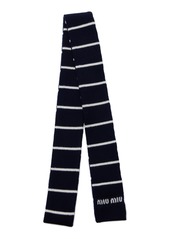 Miu Miu - Striped Wool Scarf - Navy - OS - Moda Operandi