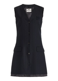 Miu Miu - Tailored Wool Mini Dress - Navy - IT 40 - Moda Operandi