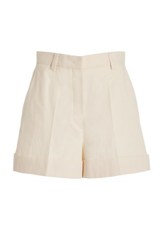 Miu Miu - Tela Tailored Cotton Shorts - Neutral - IT 38 - Moda Operandi