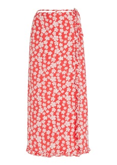 Miu Miu - Tie-Detailed Floral Silk Maxi Skirt - Floral - IT 38 - Moda Operandi