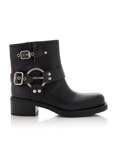 Miu Miu - Tronchetti Leather Ankle Boots - Black - IT 37.5 - Moda Operandi