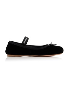 Miu Miu - Velvet Ballet Flats - Black - IT 39 - Moda Operandi