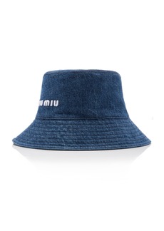 Miu Miu - Washed Denim Bucket Hat - Blue - XL - Moda Operandi